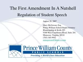 The First Amendment In A Nutshell