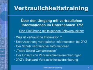 Vertraulichkeitstraining