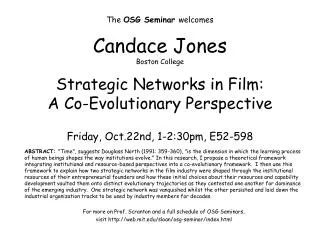 The OSG Seminar welcomes