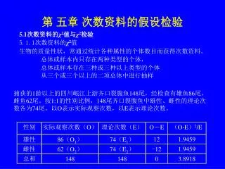 第 五章 次数资料的假设检验