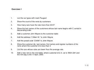 List the car types with mark Peugeot Show the count of the rents by customers