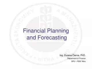 Financial Planning and Forecasting