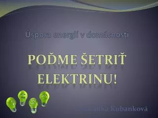 Úspora energií v domácnosti