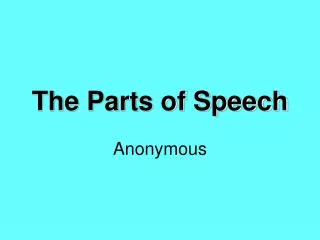 the parts of speech