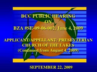 SEPTEMBER 22, 2009