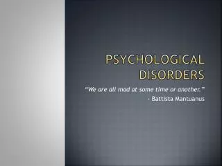 Psychological Disorders