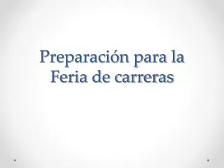 preparaci n para la feria de carreras